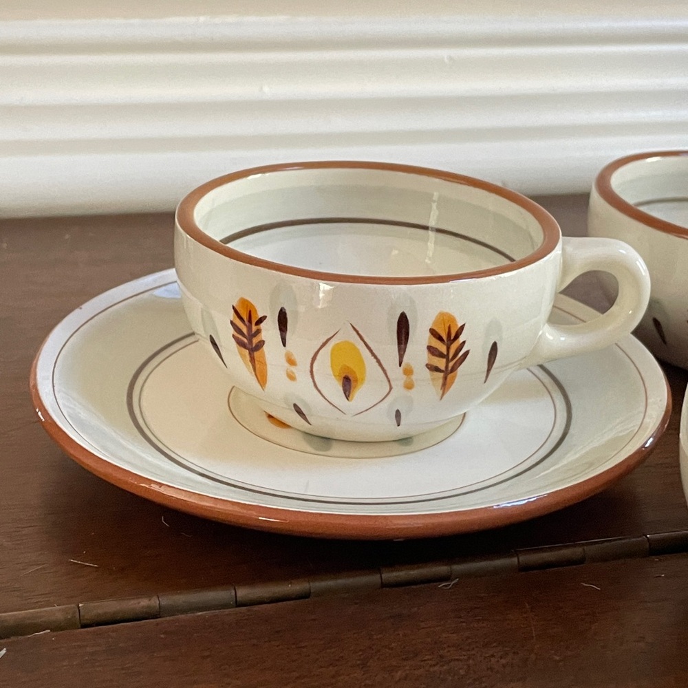 Priced Per Set- Stangl Pottery “Amber Glo” Cup and Saucer Sets